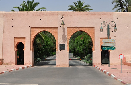 阿拉伯建筑学皇家马拉克什市莫罗科王室曼苏尔大门建筑图片