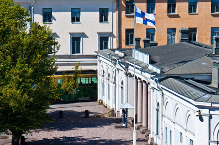 建造雅各布斯赫尔辛基市中心主要警卫人员的视线晴天图片
