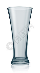 白底孤立的空啤酒杯玻璃子马克高脚背景图片