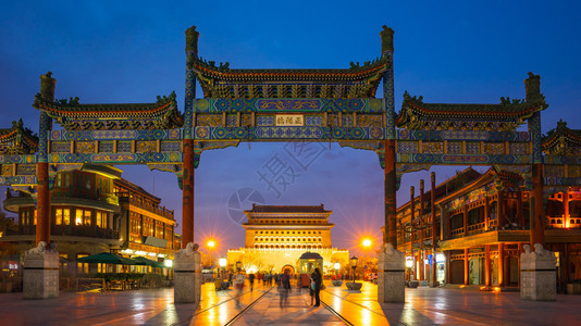 地标塔旅行北京清门街晚上在北京图片
