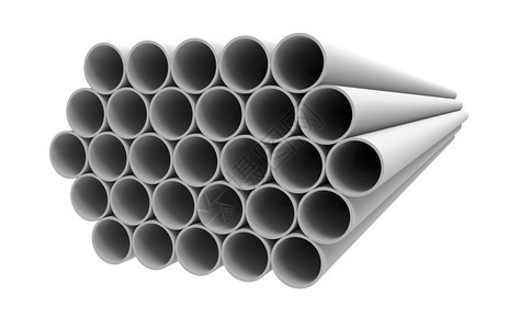 白色3d化石上隔离的铁管堆叠工程行业团体图片