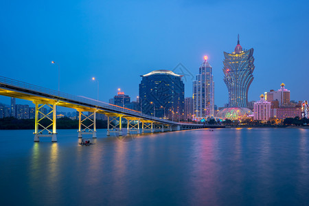 城市景观澳门市风景天际旅行城市图片