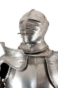 老的古头盔中世纪骑士的甲金属保护士兵不受对手冲撞金属保护图片
