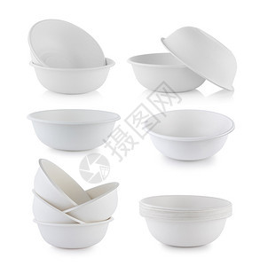 白色背景的纸碗纤维食物植图片
