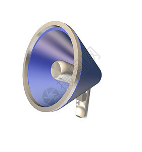 消息3D蓝喇叭插图扩音器蓝色的背景图片