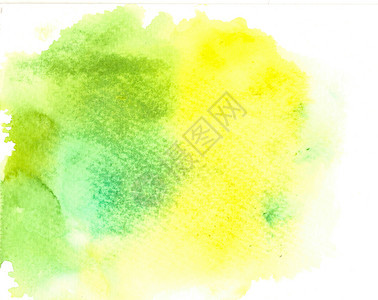 绘画绿色黄背景水彩绿溅白的图片