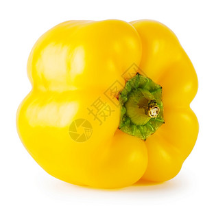 白色背景孤立的黄青胡椒绿色蔬菜健康图片