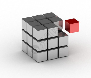 红色的立方体建造独特图片