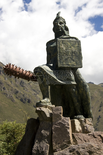 印加国王在圣谷奥兰太丹博的印加神像南美洲秘鲁雕像俱乐部奥扬泰坦博图片
