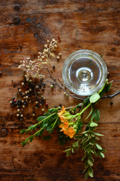 苦艾酒鸡尾和植物杜松子酒喝图片