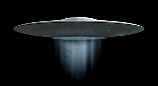 3d黑色背景的飞碟乌弗侵略者宇宙碟子设计图片