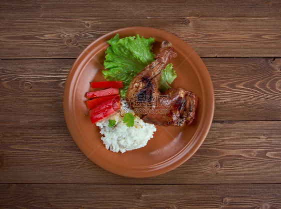 布基纳PouletBicycellet一种美食布基那比料理或自行车鸡非洲人美食布基纳法索图片