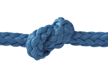 紧的系蓝绳和白色背景的结连接图片