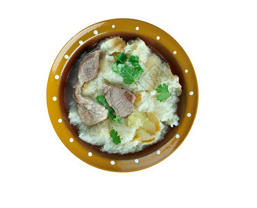 味道简化羊肉泡沫汤面包简体中文国人背景图片