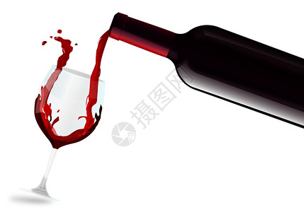 空白的溅插图红葡萄酒灌装玻璃背景图片