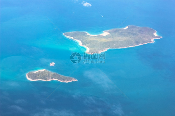 气候景观海岸线飞机上的岛屿视图图片