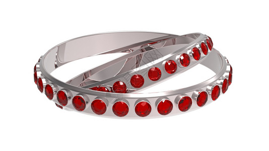 白色的使成为两枚红宝石戒指白色3D制成圆圈设计图片