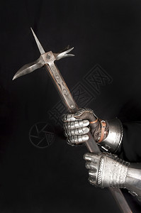手套中世纪保护手的骑士E元素防护盔甲金属图片