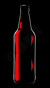 一种来自棕色玻璃的啤酒瓶以黑色背景与世隔绝反射液体图片