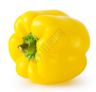 蔬菜白色的背景上隔离的亮黄胡椒色图片