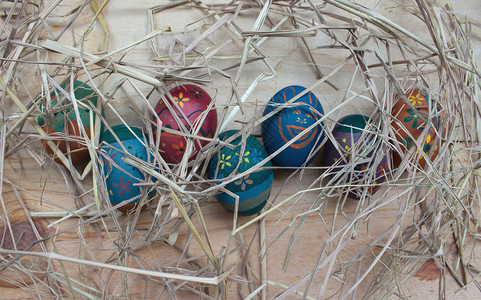 丰富多彩的复活节伊斯特鸡蛋多彩的复活节庆典假期图片