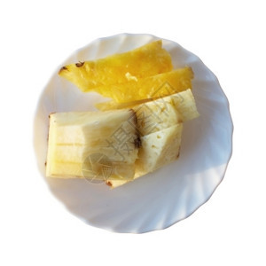 水果黄色的食物白板上菠萝的切片白板上菠萝切片图片