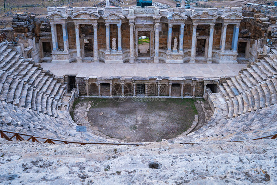 废墟土耳其帕穆卡勒古老城市希拉波利斯腊语旅行图片