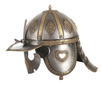 比赛传统伪造的中世纪骑士铁头盔非常重的图片