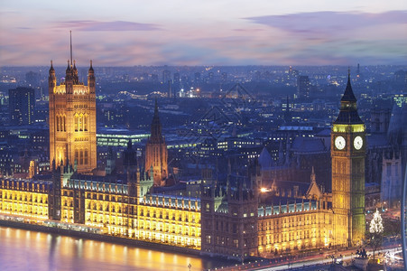 伦敦建筑夜景背景图片