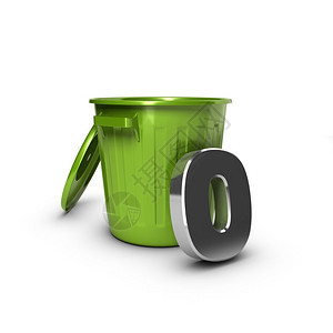 一种零废物目标零废物目标的绿色垃圾箱概念说明为零浪费管理图片