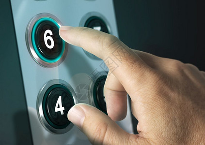 电梯按钮有手指6号键的电梯钮选择电梯按钮的概念解决方案地面人们图片