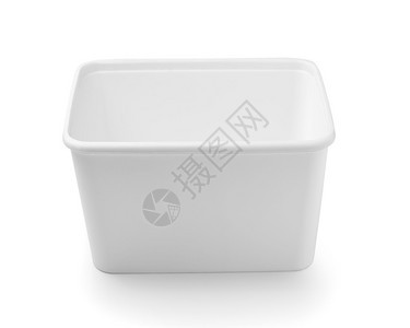 透明取出白底隔离的塑料食品盒白色的图片