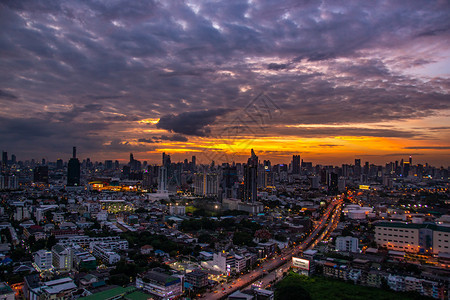 泰国城市黄昏景观图片