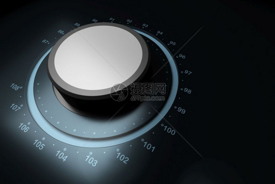 广播调频现代的Fm按钮在蓝色背景上的fm按钮其频率围绕可自定义的fm按钮图片