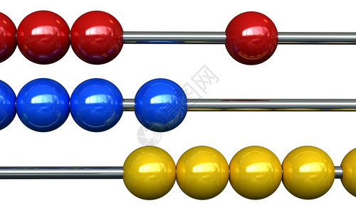 白色的学校3d配有多彩球的算盘会计背景图片