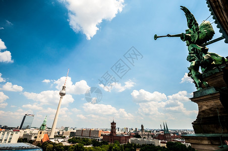 旅行柏林从中心上空的观望着柏林雅各布斯镇图片
