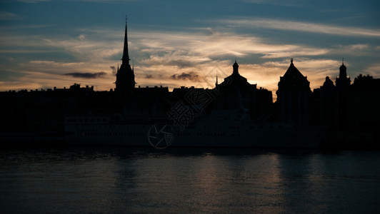城市斯德哥尔摩瑞典歌舞之夜和戏剧天空的浪漫观图片