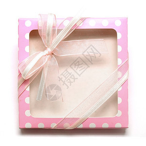 礼物圣诞节带丝和弓的空粉红色礼品盒新的图片