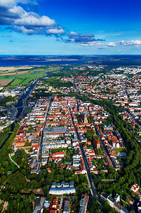 历史格赖夫斯瓦尔德汉萨塔特格雷夫瓦尔德的空中视图地图片