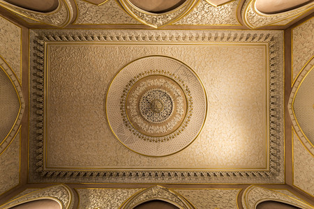 蒙塞拉特宫Billiard室天花板这是位于葡萄牙辛特拉附近一个奇异的喜马拉雅佳丽别墅位于葡萄牙辛特拉附近异国情调建筑学新哥特式图片