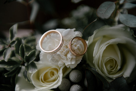 婚礼新娘新郎的结婚戒指图片