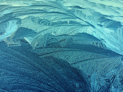 冷冻玻璃冰花冬季背景抽象纹理自然冰冷花朵图片