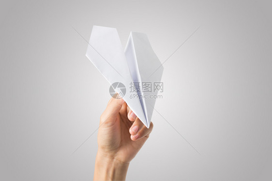 空气动力学简单的白色背景孤立达特造纸飞机在白色背景上玩物图片