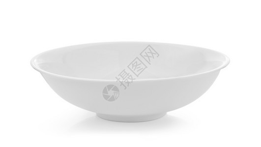 目的瓷食物白色背景孤立的空白碗图片