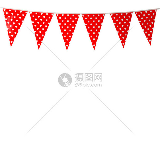 红圆形政帜心脏形状图案孤立在白色背景上情人节概念庆祝天爱图片