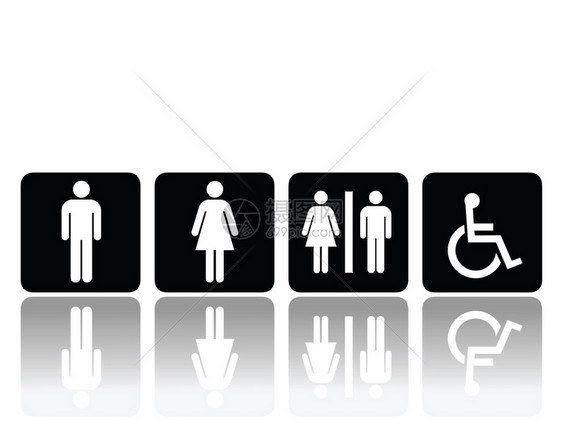 男人女化为了厕所洗手间盥室的符号图片