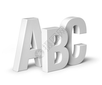 信阴影在白色3D上孤立的块字母ABC识概念能力图片