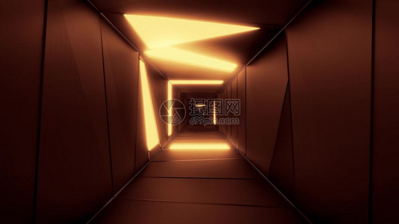 金子无限的尽高度抽象设计隧道走廊与发光的图案3d插壁纸背景无边的视觉隧道渲染艺术高度抽象的设计隧道走廊与发光的图案插壁纸背景图片