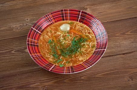 Sehriyeehriye土耳其番茄汤配意大利面可口帕斯蒂纳最佳图片