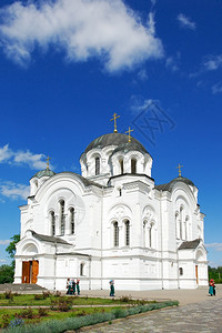 灵救世主和圣埃夫弗罗希尼拉修道院圣十字大教堂白俄罗斯波洛茨克宗教尼姑庵背景